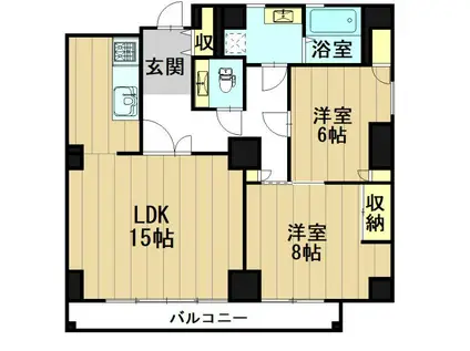 リアライズ山王(2LDK/6階)の間取り写真