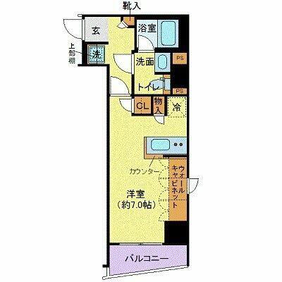 フェルクルール秋葉原(ワンルーム/4階)の間取り写真