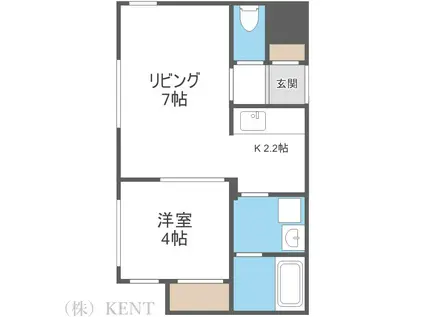 リンコントロQUINTO(1LDK/2階)の間取り写真