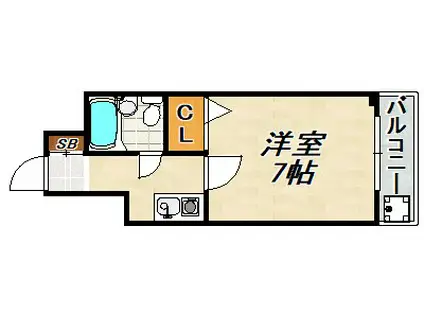 モダンアパートメント神戸新長田(1K/4階)の間取り写真