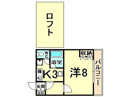 サウンドグレース パートIII(1K/3階)の間取り写真