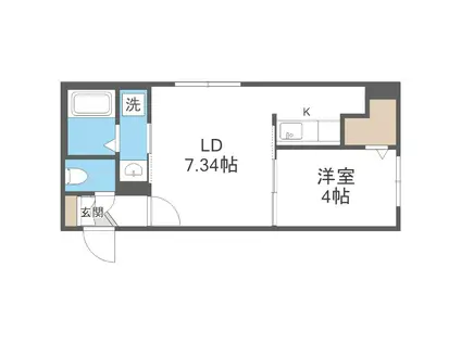 GLIFE-1ST(1LDK/4階)の間取り写真