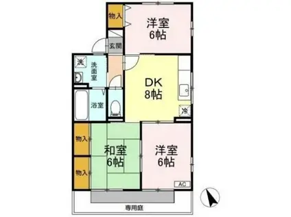 ピュアOGAWA(3DK/1階)の間取り写真