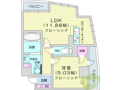 DNKMSA パート4 ANNEX別館(1LDK/4階)の間取り写真