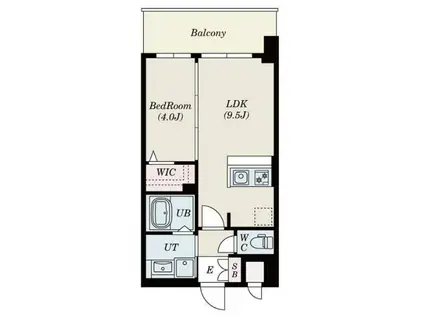 S-RESIDENCE東三国AMANTE(1LDK/9階)の間取り写真