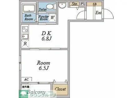 カサデルソルVI(1DK/3階)の間取り写真