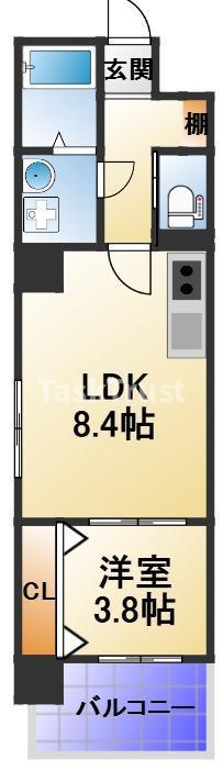 TOU MIYAKOJIMA(1LDK/3階)の間取り写真