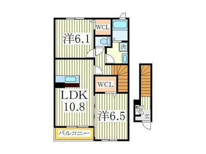 パエゼ・ナティーオ(2LDK/2階)の間取り写真