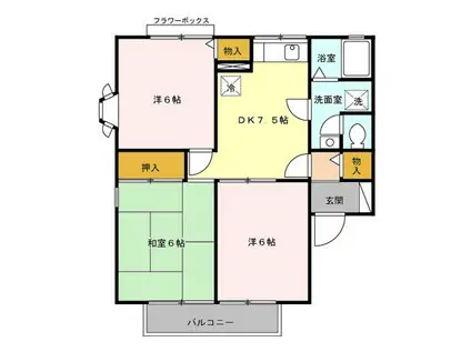 リヴェール高沢 A/B(3DK/1階)の間取り写真