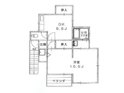 K′ LIEN(1DK/2階)の間取り写真