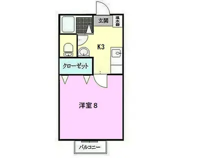 ラ・フォルテ・エイ(1K/2階)の間取り写真