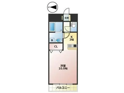 グロース駅前(ワンルーム/4階)の間取り写真