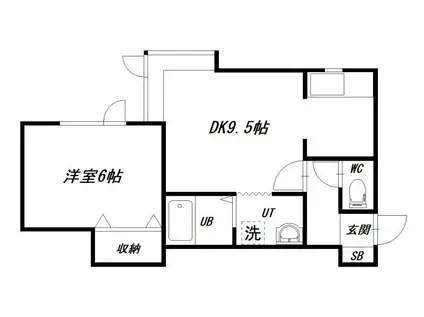PHILIP(1DK/1階)の間取り写真