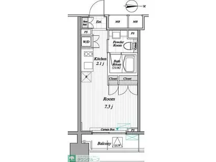 レジディア錦糸町II(ワンルーム/6階)の間取り写真