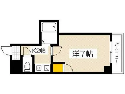 ユーアイビル(1K/8階)の間取り写真