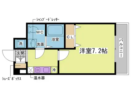 モリタハイツ(1K/4階)の間取り写真