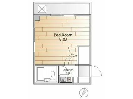 ファミール洗足(1K/1階)の間取り写真