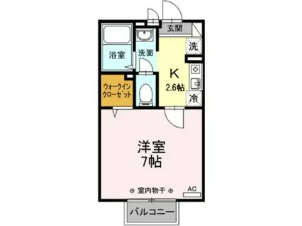 エスペランサ・シマ(1K/2階)の間取り写真