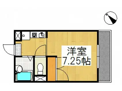 中庄ルミエール(1K/2階)の間取り写真