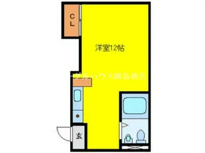 丸美タウン(ワンルーム/1階)の間取り写真