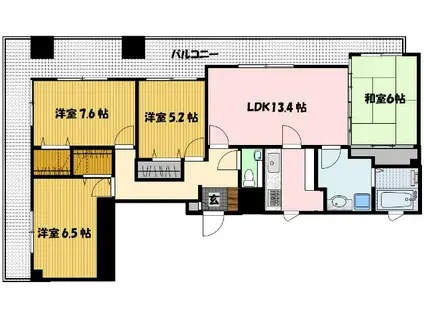 ビバシティ南山手(4LDK/9階)の間取り写真