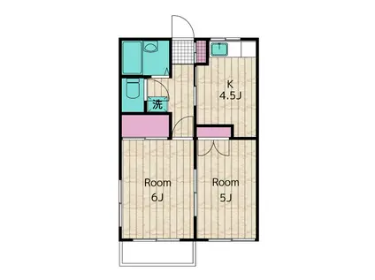 コーポ寿(2K/2階)の間取り写真