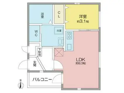SHIVA APARTMENT(1LDK/3階)の間取り写真