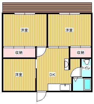 アーバンスケープ大江A(3DK/1階)の間取り写真