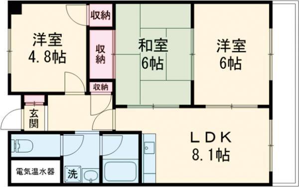 メゾンあおきII(3LDK/4階)の間取り写真