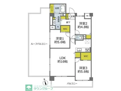 コスモ中台ガーデンヒルズ(3LDK/8階)の間取り写真