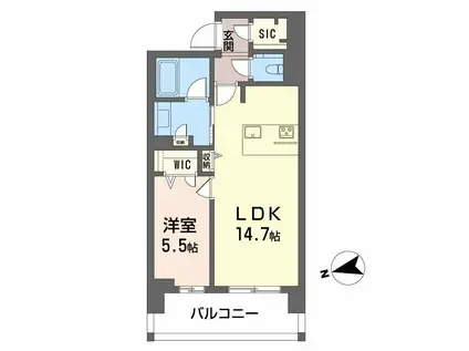 シャーメゾンステージ中央通(1LDK/2階)の間取り写真