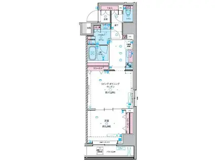 GENOVIA 東神田 GREEN VEIL(1LDK/5階)の間取り写真
