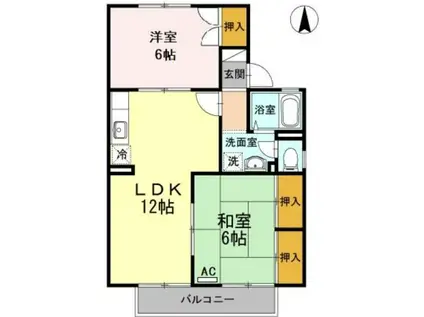 池田ファミリーゼーション(2LDK/2階)の間取り写真