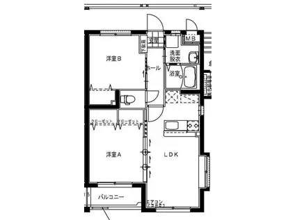 アンシャンテ・I(2LDK/2階)の間取り写真