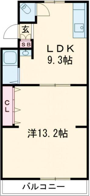 サンライズ藤井寺(1LDK/2階)の間取り写真