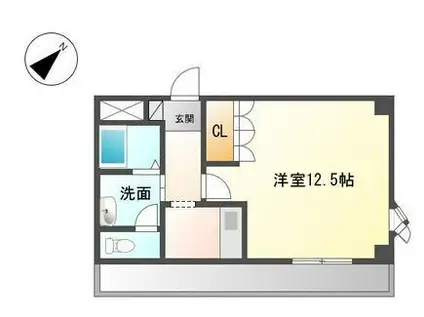 パシフィックヒルズはなみずき(1K/3階)の間取り写真