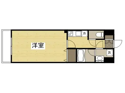 WILLDO岡山大供(1K/13階)の間取り写真