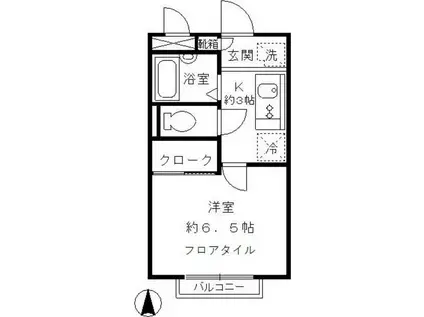 GRACE若宮(1K/1階)の間取り写真