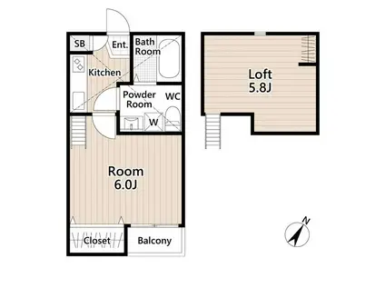 VIVIENDA 大宮(1K/2階)の間取り写真