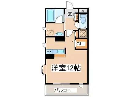 ジオ ファイン ドエル(ワンルーム/4階)の間取り写真