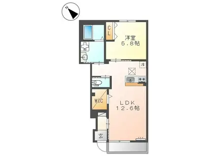 サンコートKII(1LDK/1階)の間取り写真
