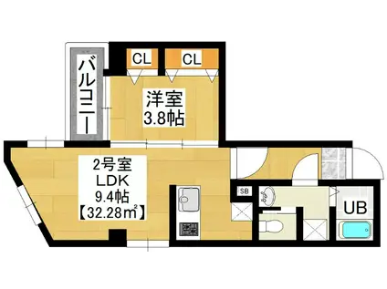 MAISON DE M(1LDK/8階)の間取り写真
