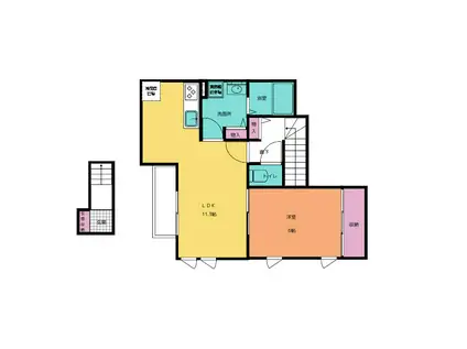 入生田共同(1LDK/2階)の間取り写真