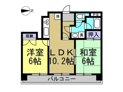 サン・ファミール北浦(2LDK/7階)の間取り写真