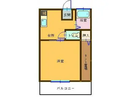 かりんハイツ(1K/2階)の間取り写真