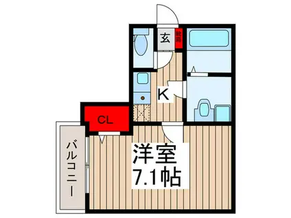 STORY(1K/1階)の間取り写真