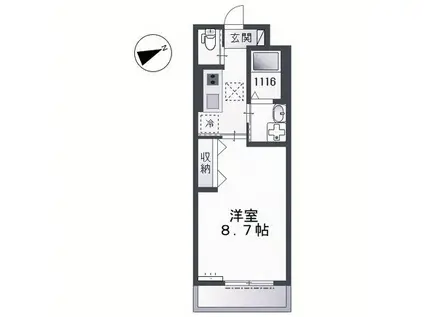 カーサ クラージュ(1K/1階)の間取り写真