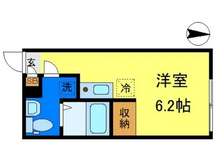  新小岩1丁目マンション(ワンルーム/2階)の間取り写真