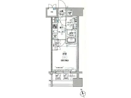 RISING PLACE 川崎(1K/7階)の間取り写真