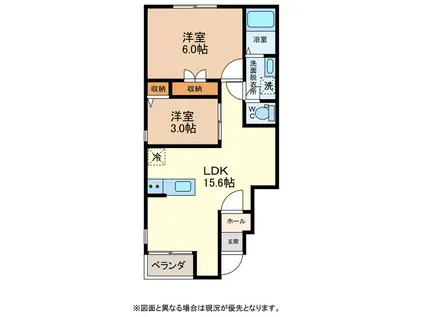 LA TOUR NET. HUIT(2LDK/1階)の間取り写真